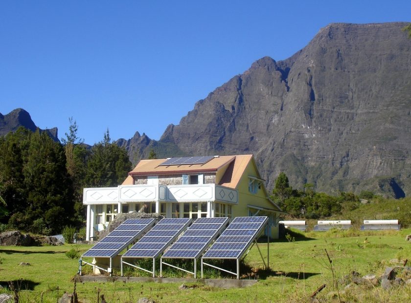 House,And,Solar,Panel,In,Mafate,,Reunion,Island